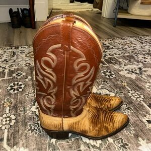 Dan Post Brown and Tan Cowboy Boots